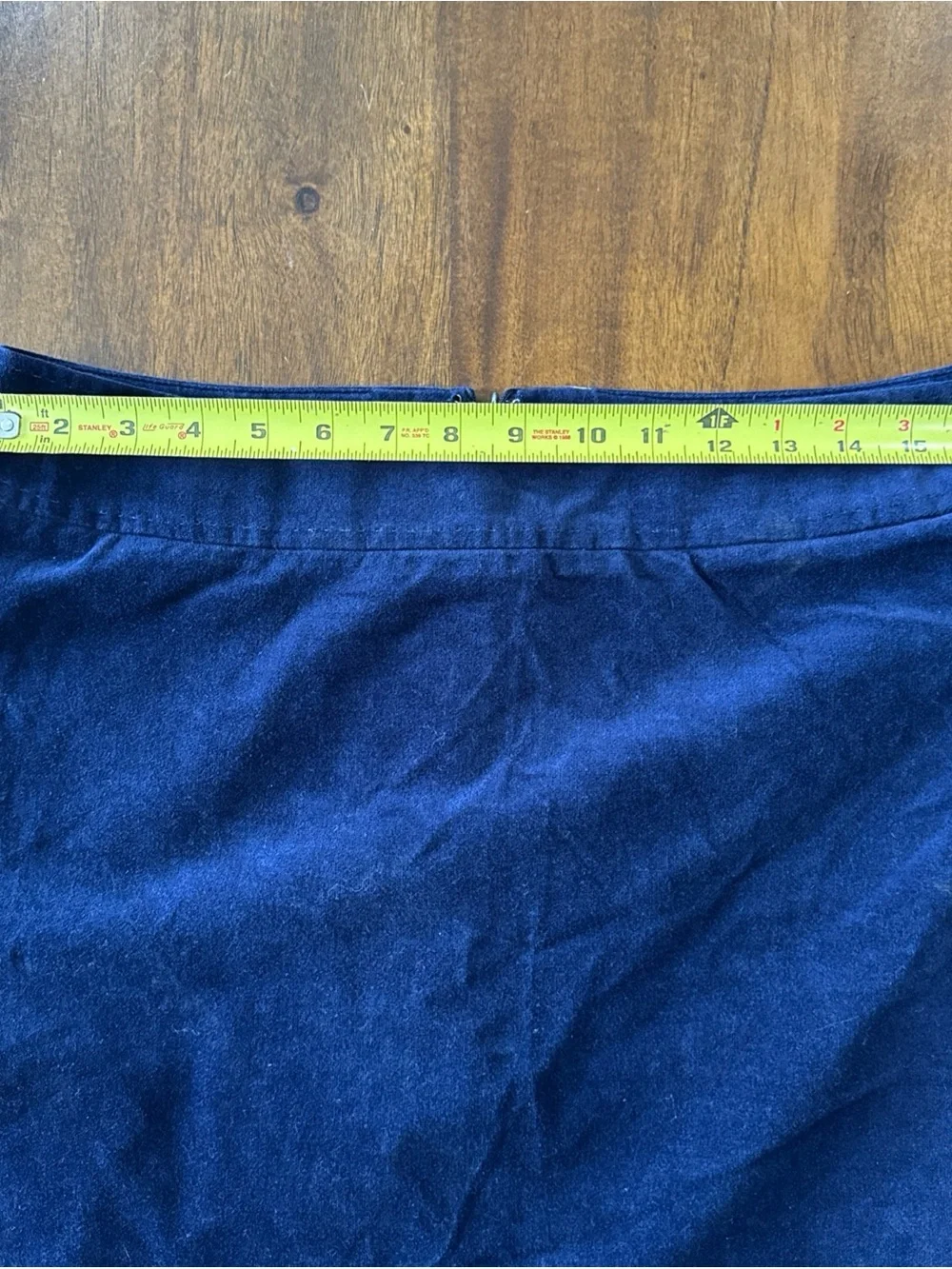 Talbots Petites Blue Velvet Pencil Skirt 10 P Stretch Preppy Academia Holiday
